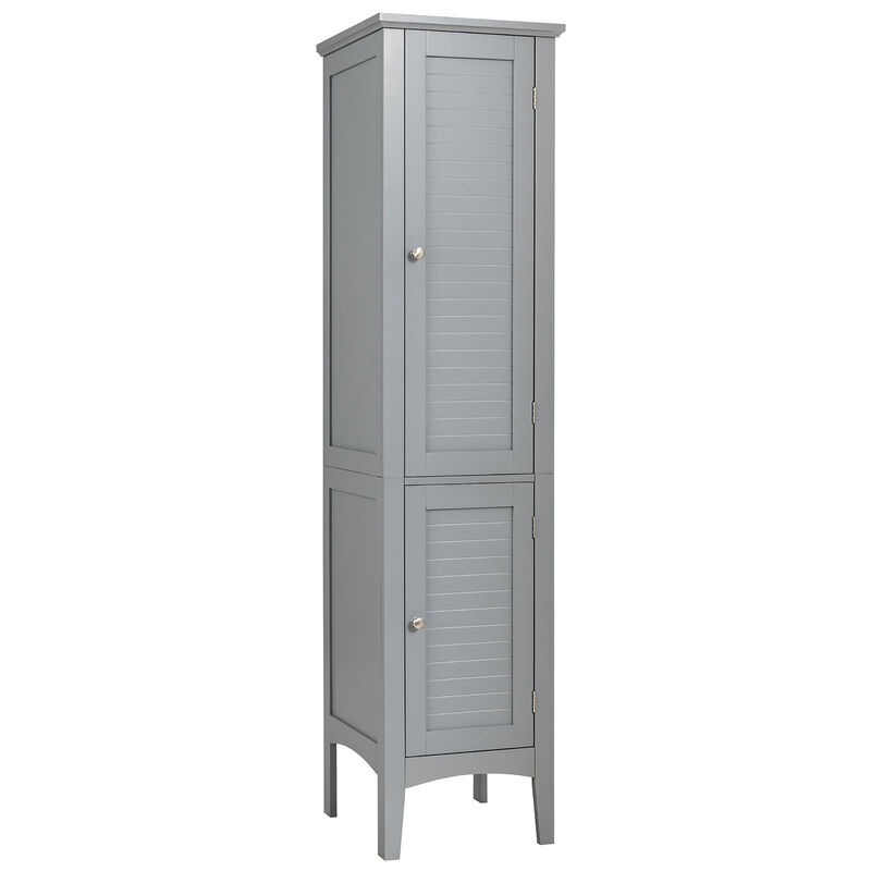 Costway Freestanding Bathroom Storage Cabinet Linen Tower Kitchen Living Room Brown