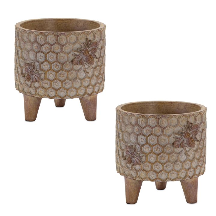 Bumblebee Planter with Legs for Playful Garden and Home Décor (Set of 2)