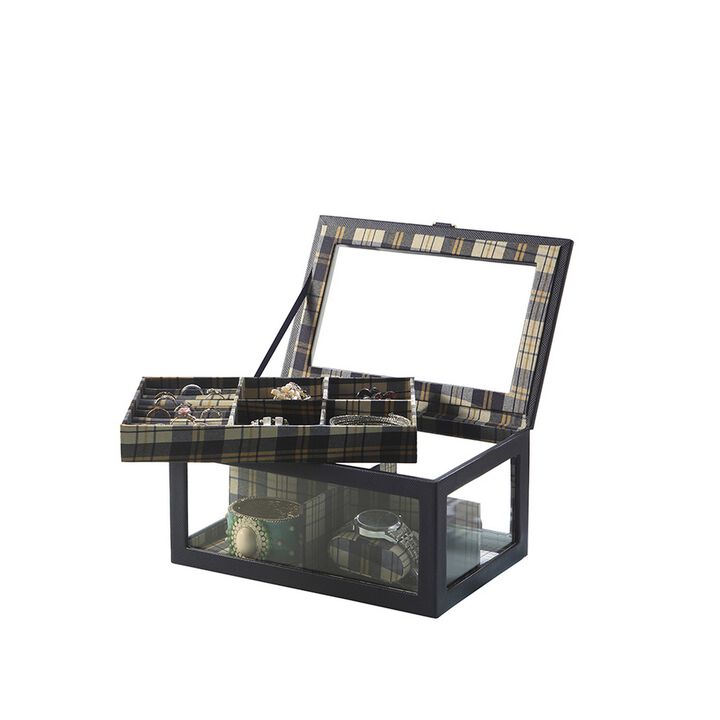 Jewelry Case with Multiple Slots and Removable Watch Cushions - Benzara