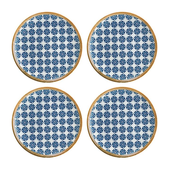 Calif dia.7.5" Round Decorated Porcelain Plate (Set of 4)