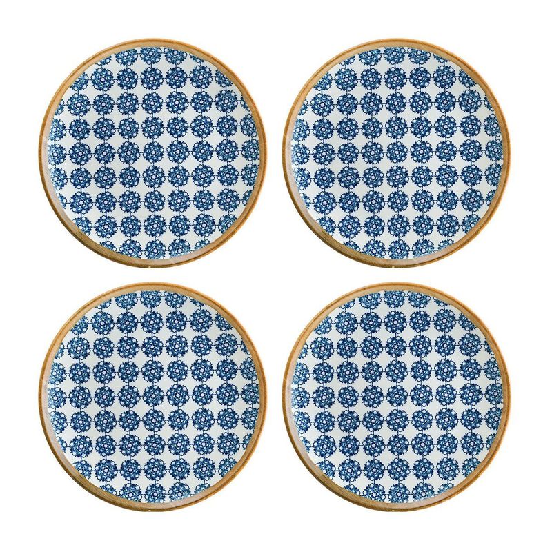 Calif dia.7.5" Round Decorated Porcelain Plate (Set of 4)