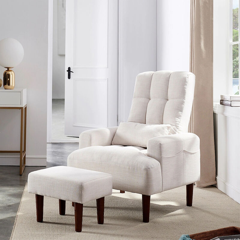 Brand New Modern Design Living Room Cream Recliner Soft Cozy Sofa Chair