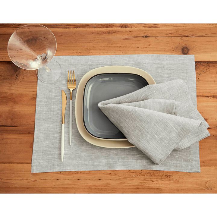 Solino Home 100% Pure Linen 14 x 19 Inch Placemats Set of 6 | Athena
