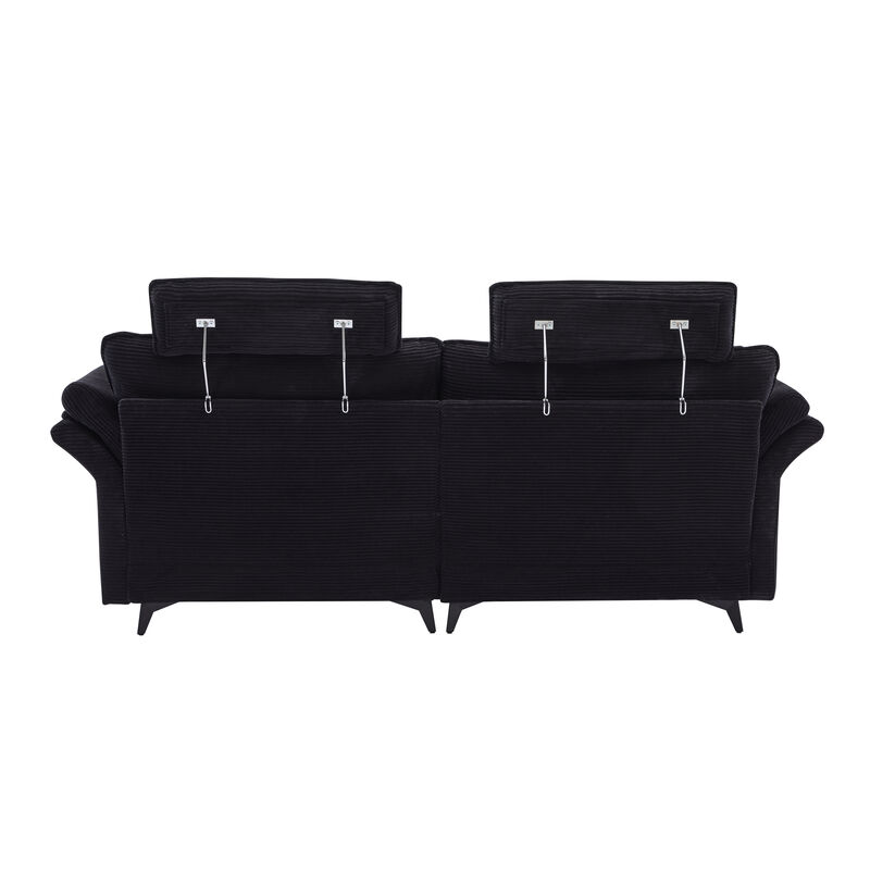 Merax Deep Seat Corduroy Upholstered Sectional Sofa