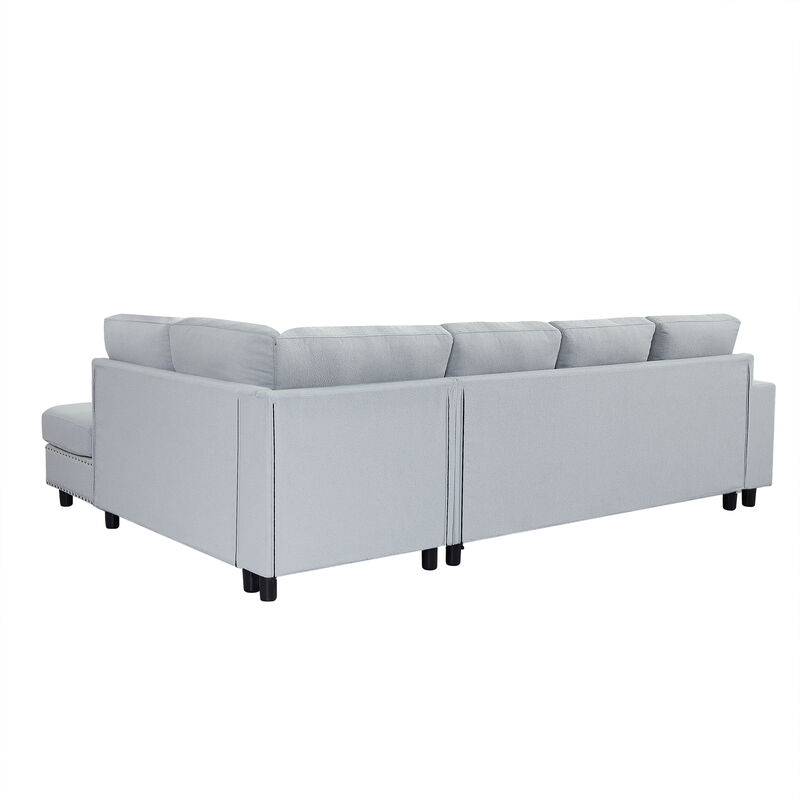 Merax L-shaped Modular Sectional Sofa with 2 Pillows