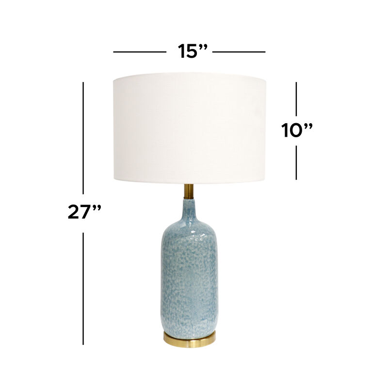 Pasargad Home Tucson Style Ceramic Blue/Gold Table Lamp, H27"