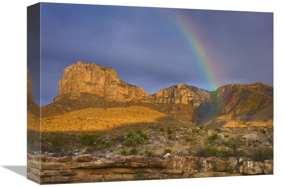 Rainbow near El Capitan, Guadalupe Mountains National Park, Texas-Canvas Art-16x12