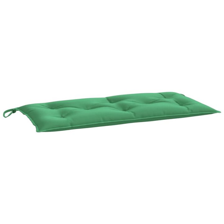Set of 2 Outdoor Cushions for Bench, 39 Inch Tuft Green Oxford Fabric - Benzara