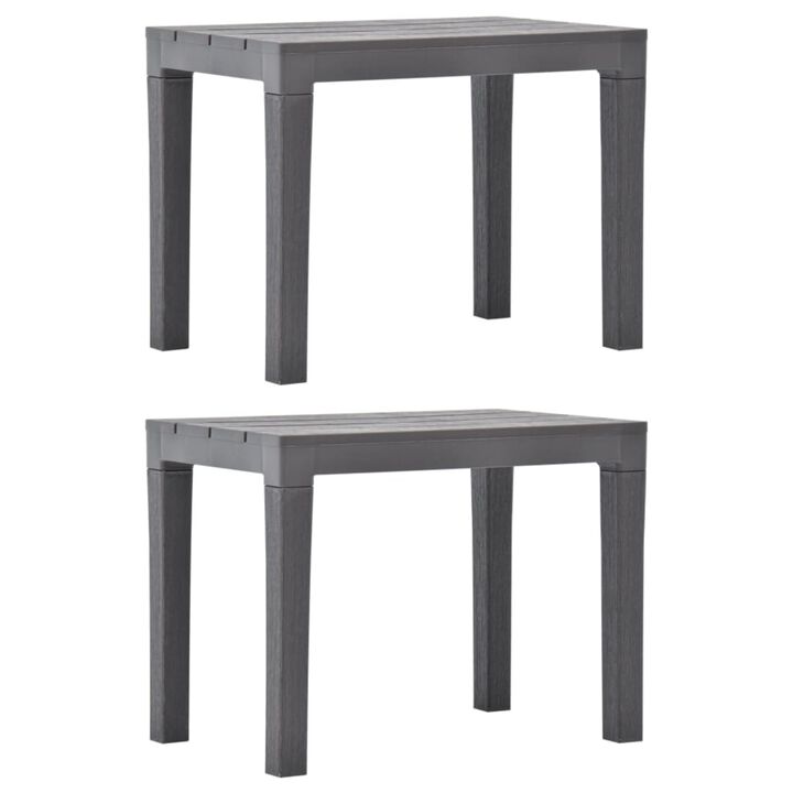 vidaXL Garden Benches 2 pcs Mocca Plastic