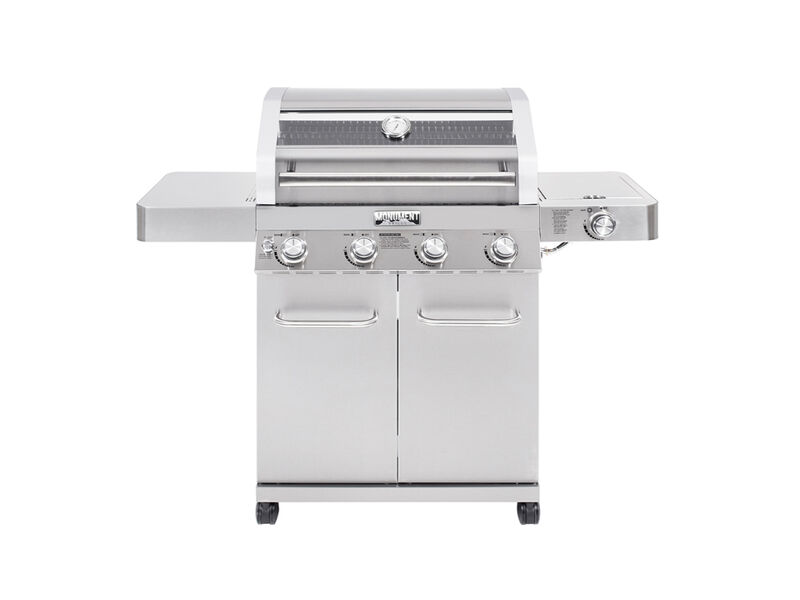 Monument Grills Classic Series | 4 Burner Stainless Steel Natural/ Gas Grill With Cleardview Lid