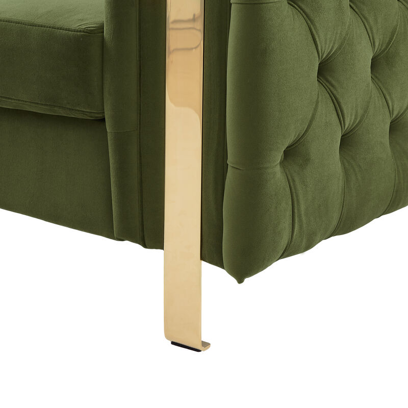 Merax 3-seat Velvet Sofa with Tufted Back and Arm