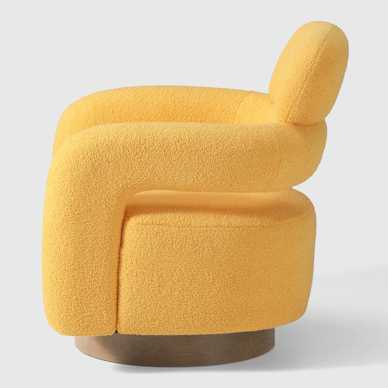 WestinTrends Mid-Century Modern Sherpa Swivel Barrel Accent Chair