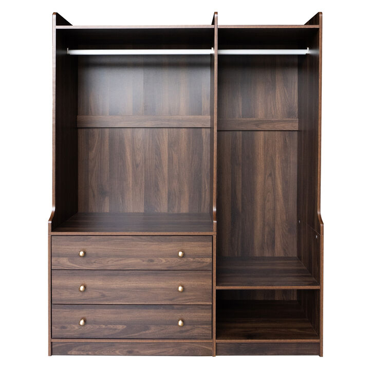 Merax Open Wooden Wardrobe Storage for Bedroom