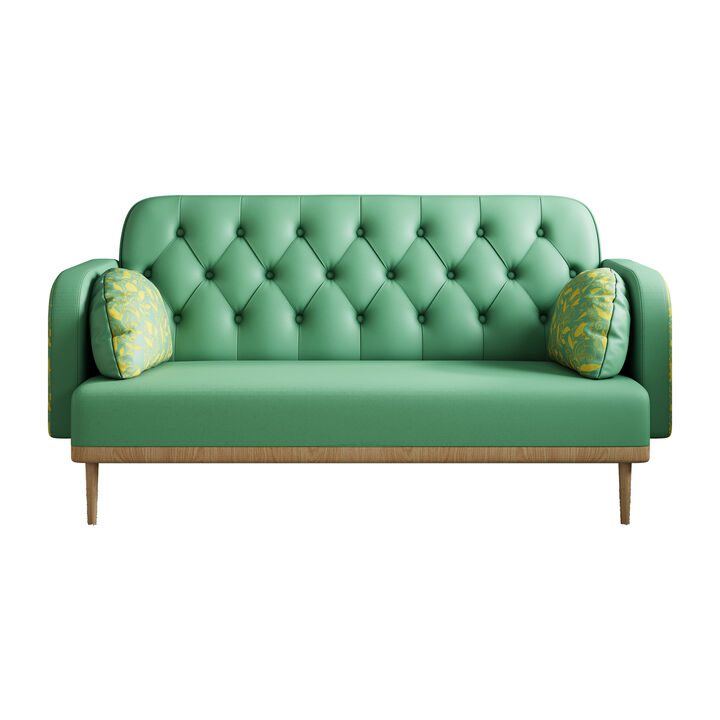 Merax Modern Upholstered Two-Seater PU Sofa