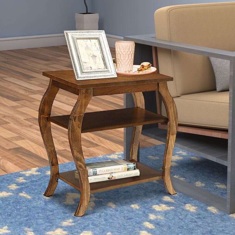Becci End Table, Walnut-Benzara