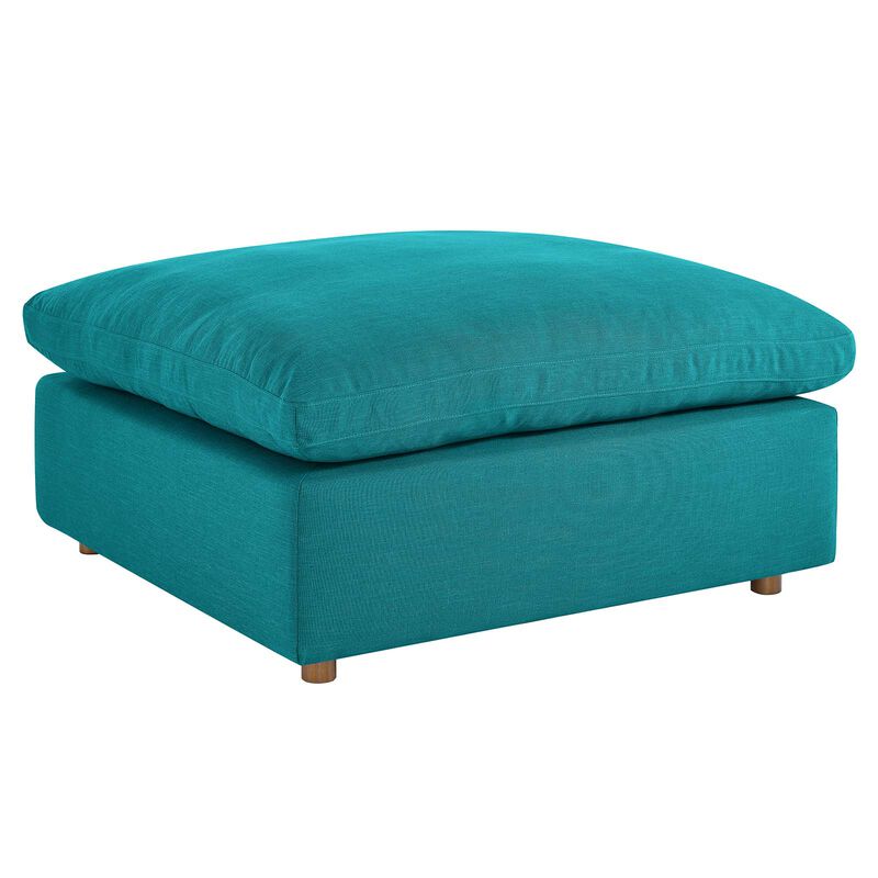 Commix Down Filled Overstuffed Ottoman Blue