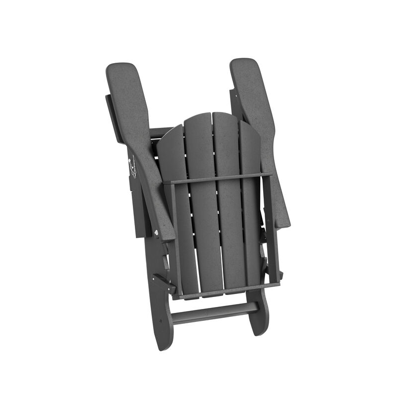 WestinTrends 4-Piece Folding Adirondack Chair With Footrest Ottoman Set