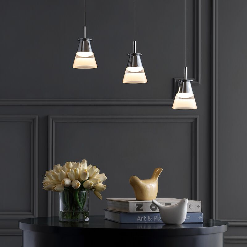 Alain 19.5" 3-Light Adjustable Cascading Metal Integrated Linear LED Pendant