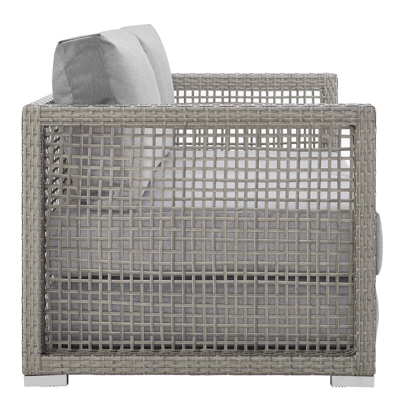 Aura 3 Piece Outdoor Patio Wicker Rattan Set - Gray Gray