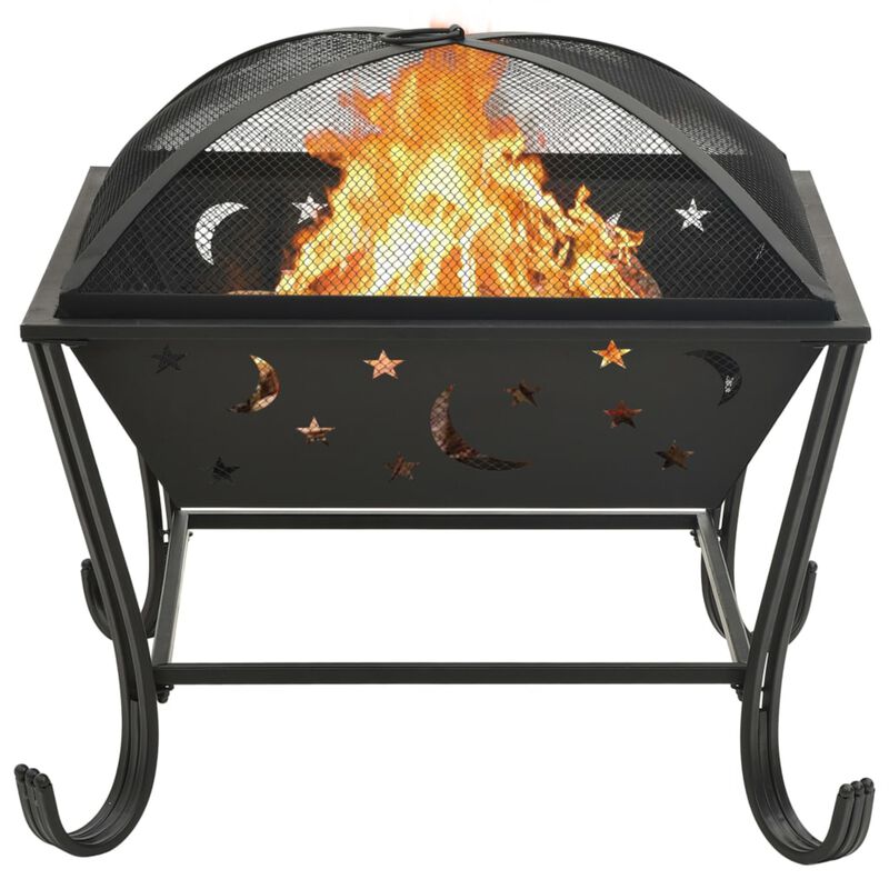 vidaXL Fire Pit with Poker 24.4" XXL Steel
