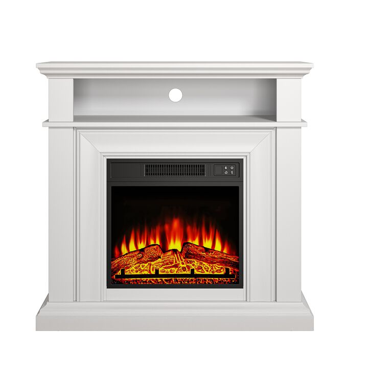 FESTIVO 36-Inch Electric Fireplace with Mantel & Wood Finish