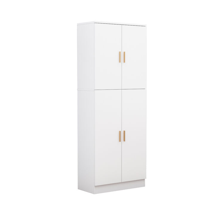 White Wooden Accent Bookcase, Sideboard, Storage Cabinet