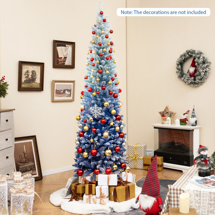 Gradient Snow Flocked Artificial Christmas Tree