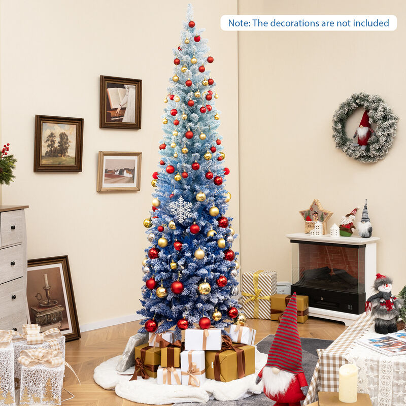 Gradient Snow Flocked Artificial Christmas Tree