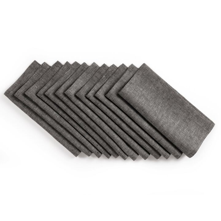 Solino Home 100% Pure Linen Cocktail Napkins Set of 12 | Athena
