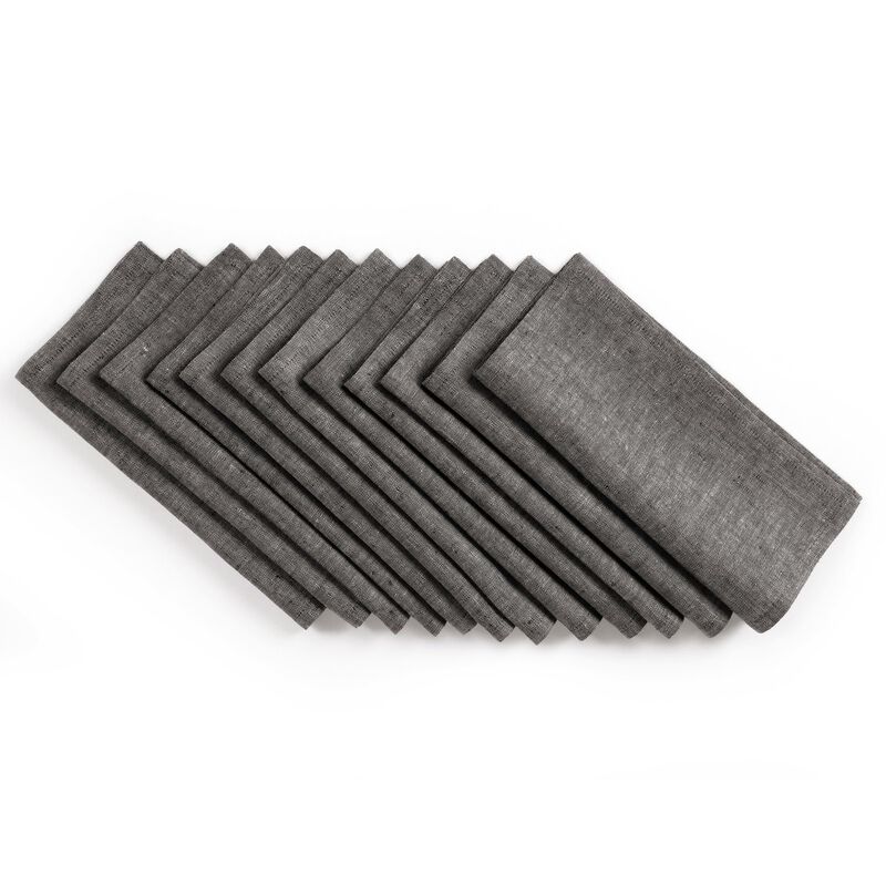 Solino Home 100% Pure Linen Cocktail Napkins Set of 12 | Athena