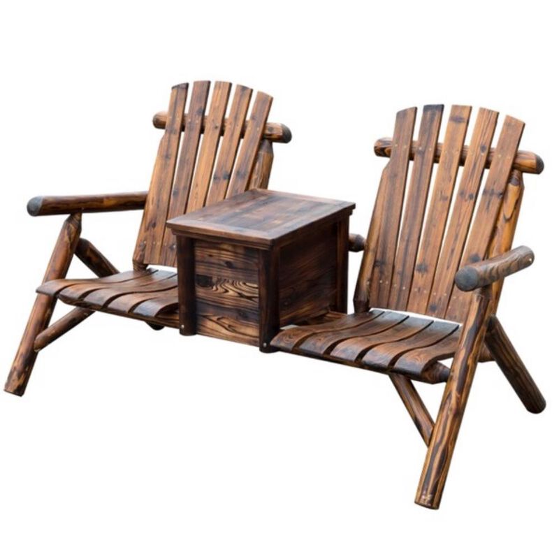 Loveseat Chair with Inset Ice Bucket – Outdoor Patio Seating with Built-In Cooler