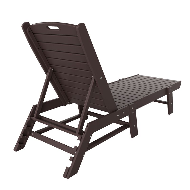 Reclining Outdoor Patio Adjustable Chaise Lounge Chair