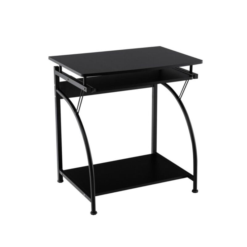 Hivvago 27.5 Inch Laptop Table Computer Desk for Small Spaces with Pull-out Keyboard Tray