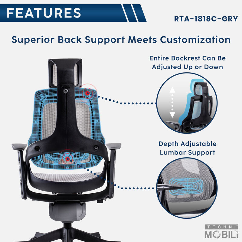 Lux Ergonomic Executive Chair, Grey