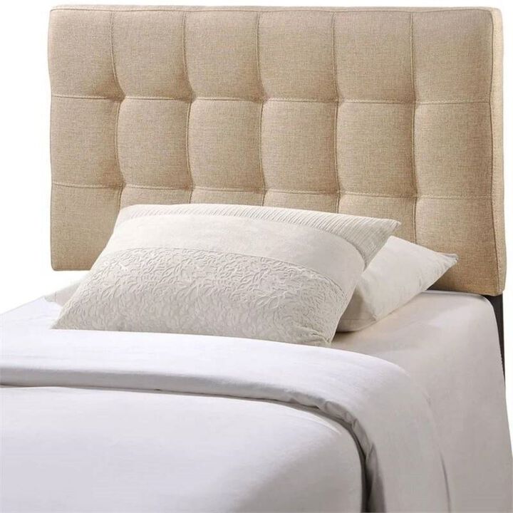QuikFurn Twin size Modern Beige Tan Taupe Fabric Tufted Upholstered Headboard