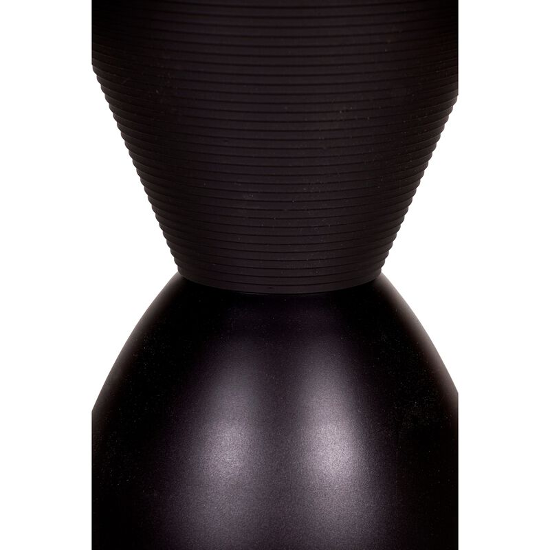 Hillary 17 Inch Side Table, Indoor Outdoor, Hourglass Shape, Black Finish - Benzara