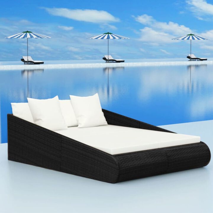 vidaXL Garden Bed Black 79.1"x54.7" Poly Rattan