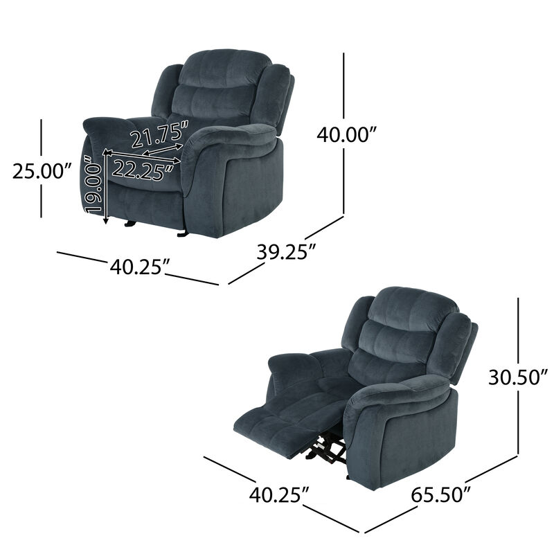 Merax Plush Fabric Recliner Chair