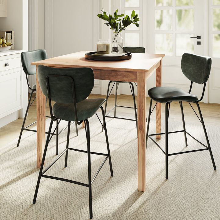 Jofran Colby Five Piece Square Solid Wood Counter Height Dining Set