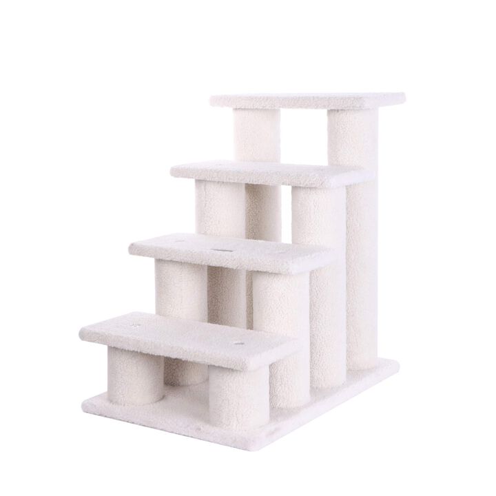 Aeromark Int'l Inc.Armarkat Pet Steps, 4-steps, B4001, Ivory, 17"(W)x25"(D)x25"(H), each platform 7" Deep