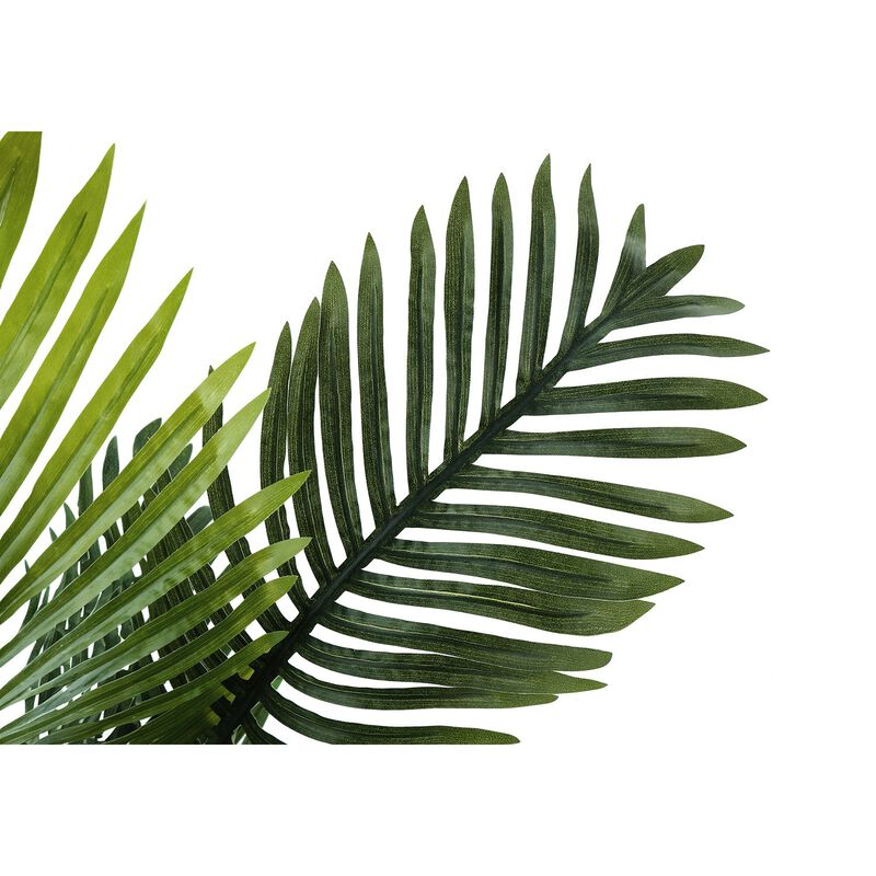 Monarch Specialties I 9503 - Artificial Plant, 24" Tall, Palm, Indoor, Faux, Fake, Table, Floor, Greenery, Potted, Real Touch, Decorative, Green Leaves, Beige Woven Basket