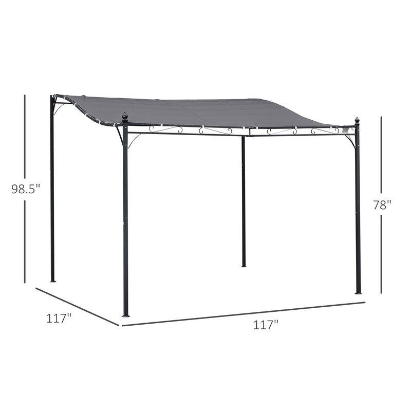 Gray Backyard Oasis: 10x10 Weatherproof Gazebo Canopy
