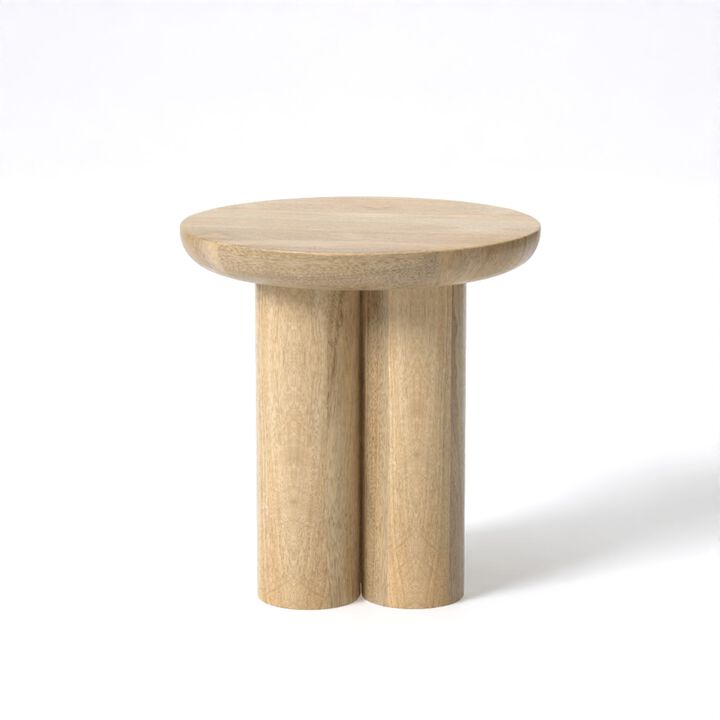 Gaia Round End Table - Natural Finish