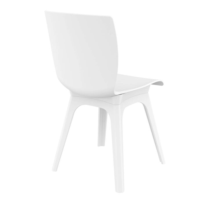 33.5" Black Solid Refined Patio Dining Chair