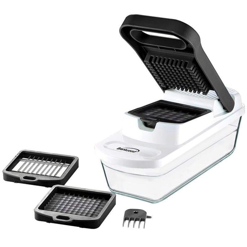 Brentwood Pro Food Chopper and Vegetable Dicer with 6.3 Cup Storage Container in Black