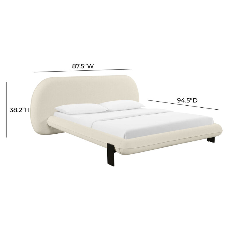 Ophelia Cream Faux Wool Queen Bed