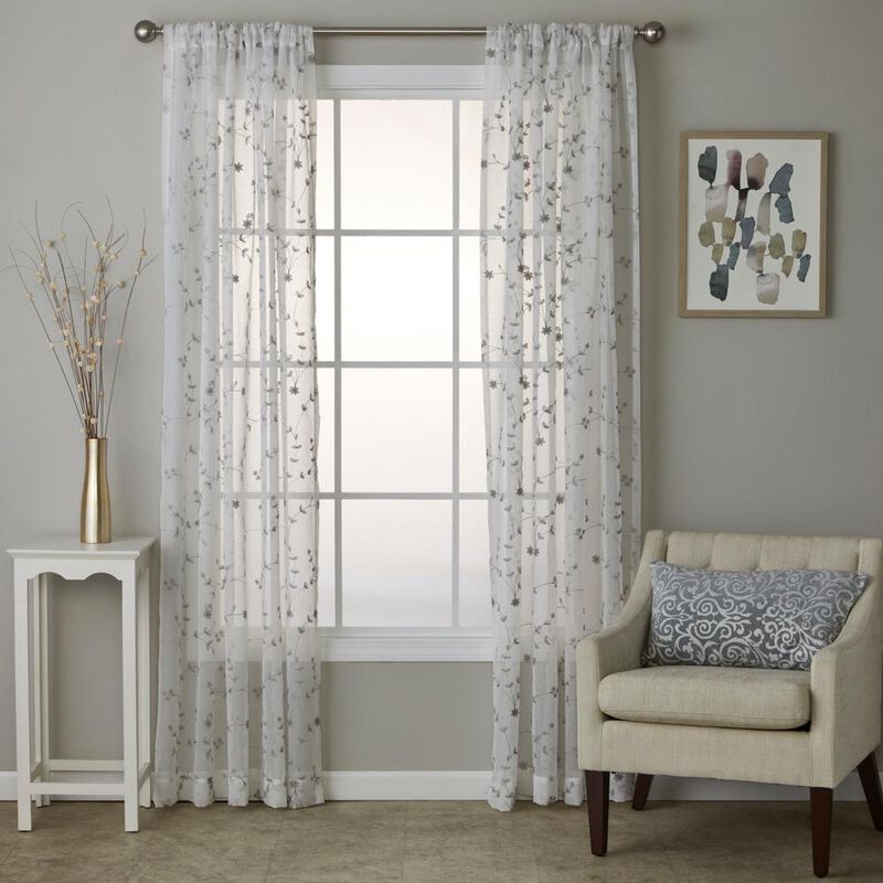 SKL Home By Saturday Knight Ltd Whispering Winds Window Curtain Panel - 52X84", Gray