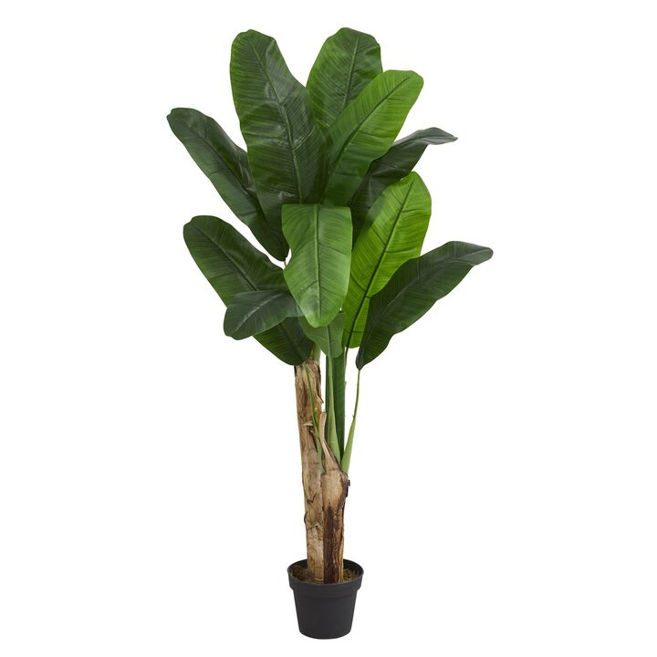Hivvago 5 Feet Double Stalk Banana Artificial Tree