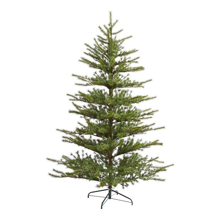 Nearly Natural 7-ft Vancouver Mountain Pine Artificial Christmas Tree with 374 Bendable Branches
