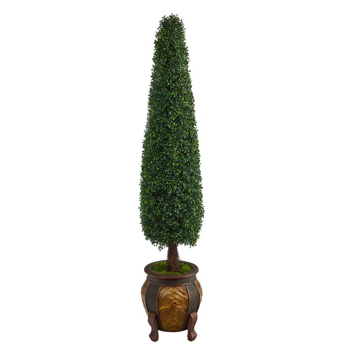 Nearly Natural 5.5-ft Boxwood Topiary Artificial Tree in Decorative Planter UV Resistant (Indoor/Outdoor) Nearly Natural 5.5-ft Boxwood Topiary Artificial Tree in Decorative Planter UV Resistant (Indoor/Outdoor)